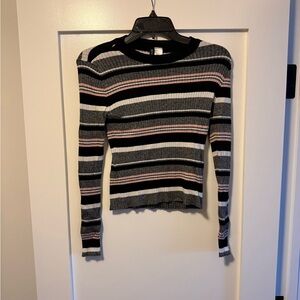 H&M Multicolor Striped Long Sleeve Top